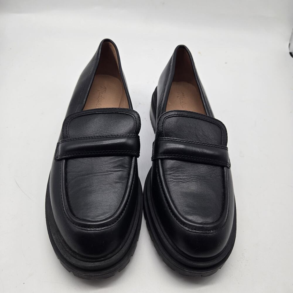 NEW Madewell The Bradley Lugsole Loafers shoes Black Smooth Leather SZ 8.5 NG674 - Picture 2 of 8